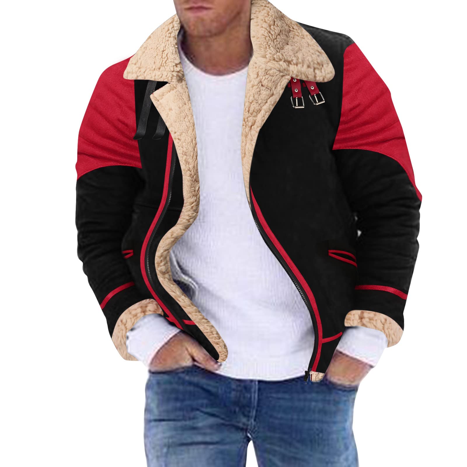 Herren Übergangsjacke Warm Winterjacke mit Innenfleece Winddichte Fliegerjacke Piloten Jacket Winterjacke Herren Weiß Trekking Jacke Herren Herren Mantel Lang Mit Kapuze
