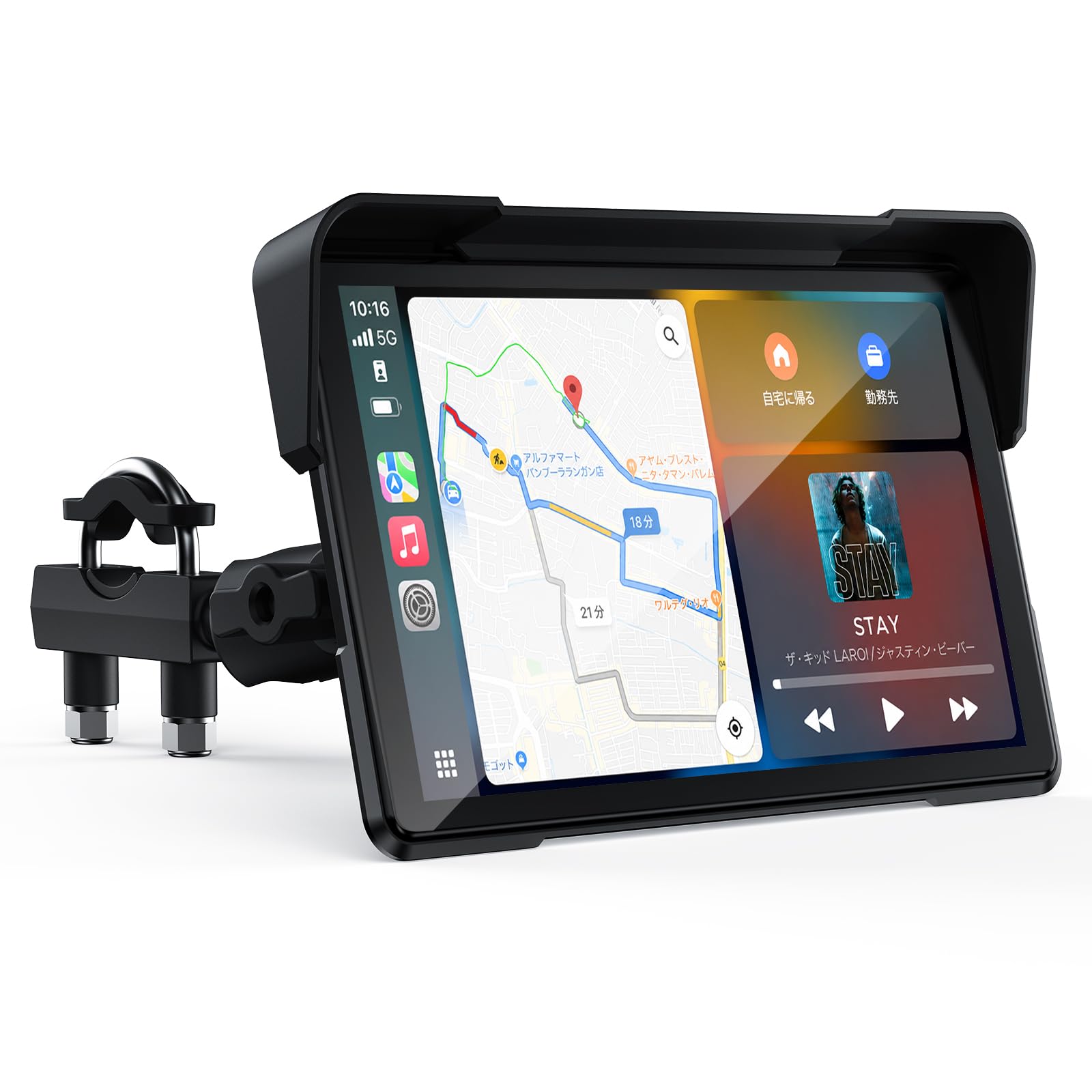 carplay バイク用 7インチ IP67防水 Bluetooth搭載 Amazon.co.jp: 7インチ バイク ディスプレイオーディオ バイク用