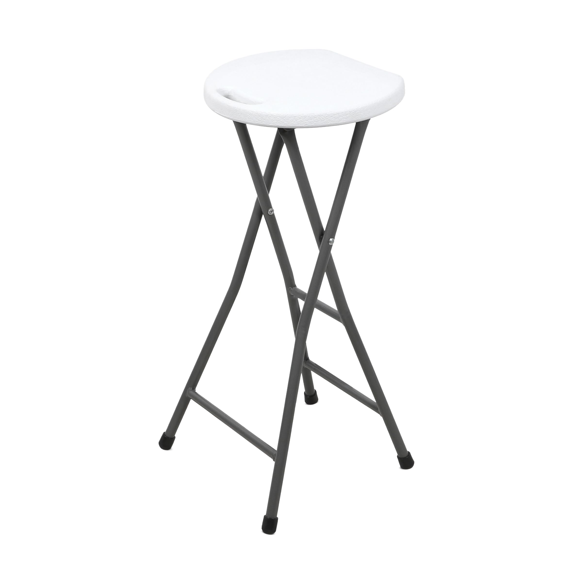 Folding Bar Stool with Metal Frame, Load Capacity 100 kg - 70 x 27 cm - Folding Metal Stool with Plastic Seat - Bar Chair for Bar and Counter Folding without Backrest
