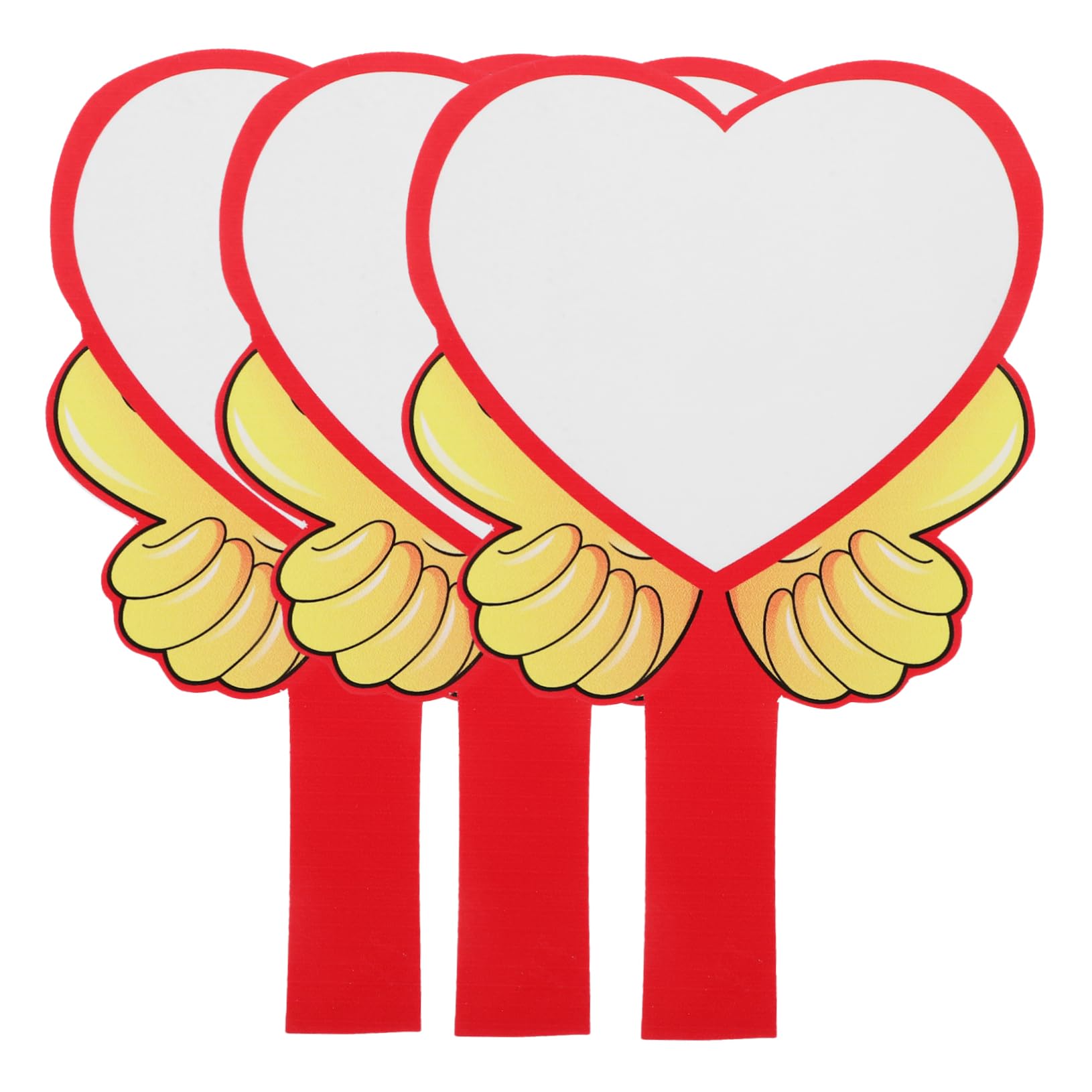 POPETPOP 3pcs Handheld Blank Scoreboards Writable Dry Erase Answer Paddles Heart-Shaped Design for Auctions and Voting Whiteboard for Judges