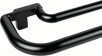 Double Curtain Rods 32 to 58 Inches, HOTOZON Blackout Wrap Around Curtain Rods for Windows 20 to 54 Inches (1.6-4.5 ft), 6/8 Inches Telescoping Adjustable Room Darkening Drapery Rod, Black