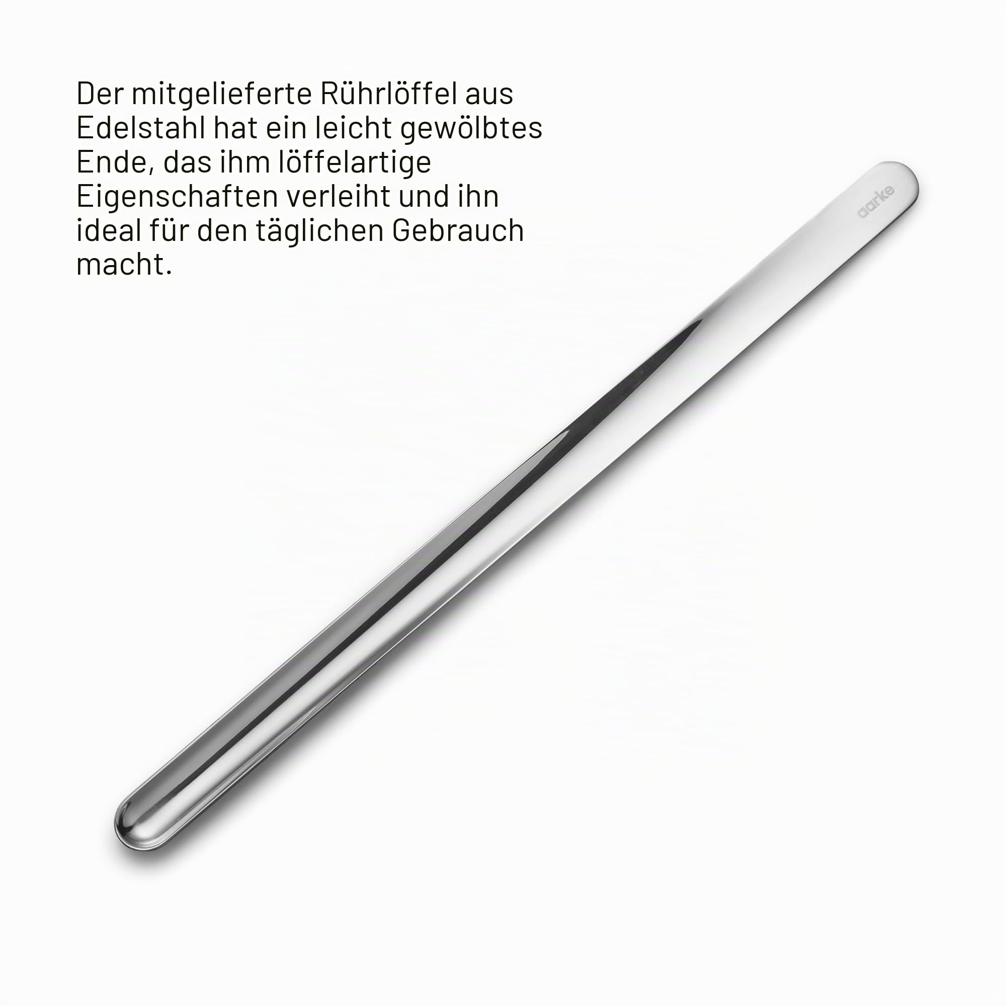 aarke Nesting Carafe, Kristallglaskaraffe (1,1 Liter) + Edelstahl-Barlöffel
