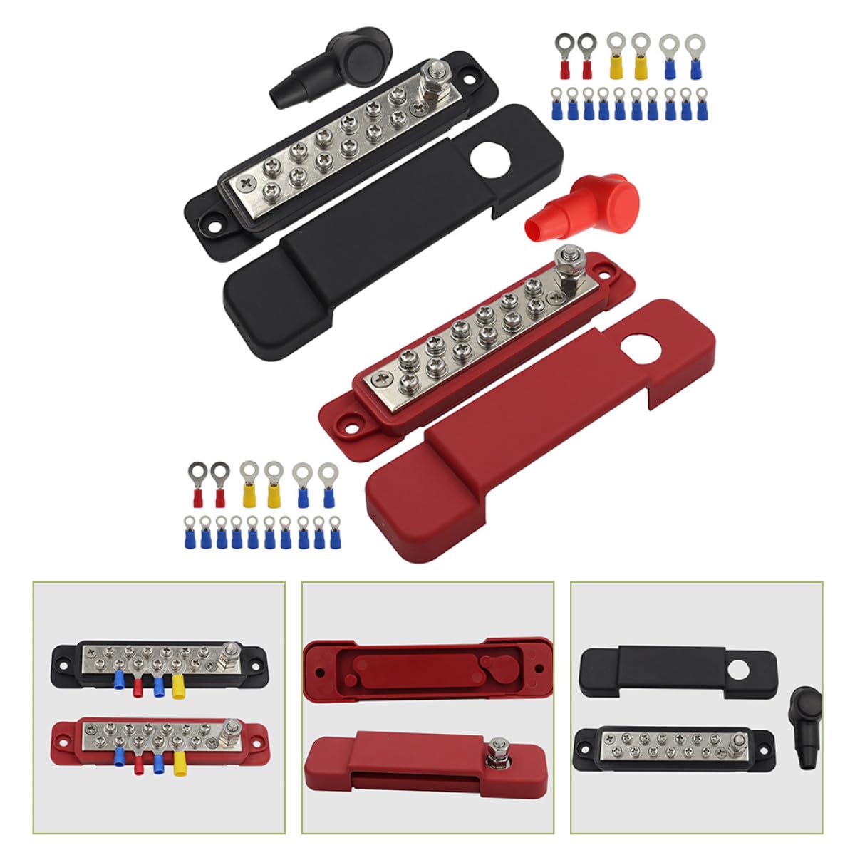 Blocco di Distribuzione Morsettiera per Auto e Yacht 12 Vie 48v 150a Barra Collettrice Terminali Antiruggine per Cablaggio Veicoli e Impianti Industriali
