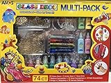 AMOS GLASS DECORATION 74CT ガラスデコ　24色+のり　サンキャッチャー／アクセサリー／イラスト付