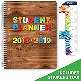 Dated Elementary Student Planner for Academic Year 2018-2019 (Block Style - 8.5
