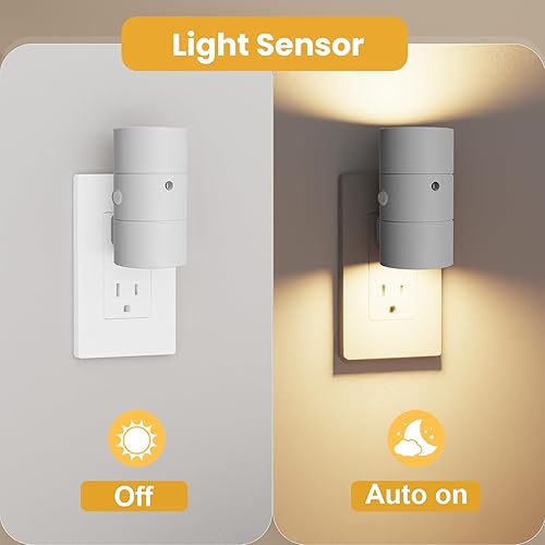 Miniatura 5 de VOLISUN Luces nocturnas enchufables a la pared, luz nocturna LED regulable con sensor de luz del atardecer al amanecer, brillo ajustable de 0 a 100