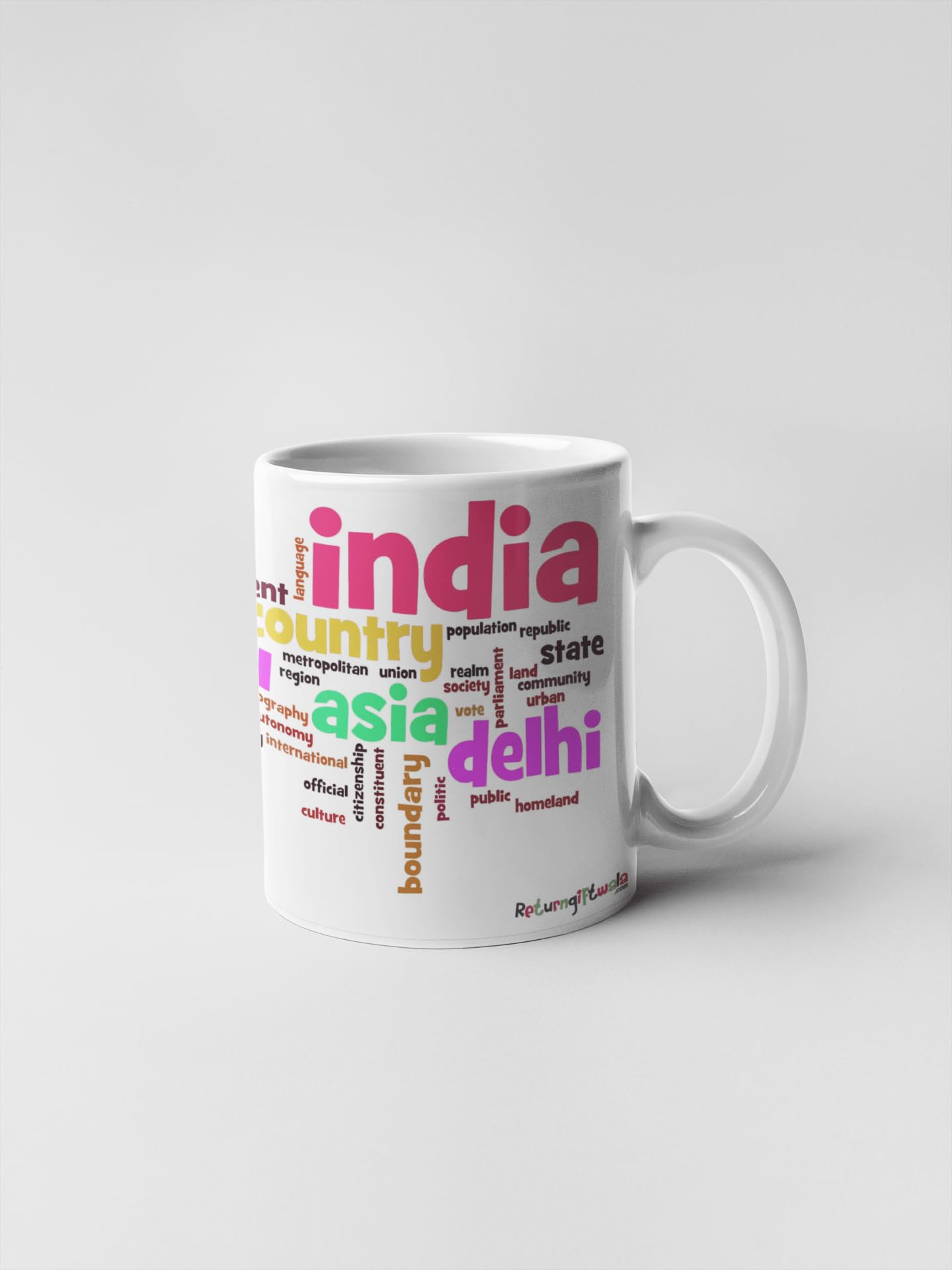 India Asia Printed Bone China Coffee Mug with Printed Box | Return Gifts on Nation Theme| Party Favors, giveaways