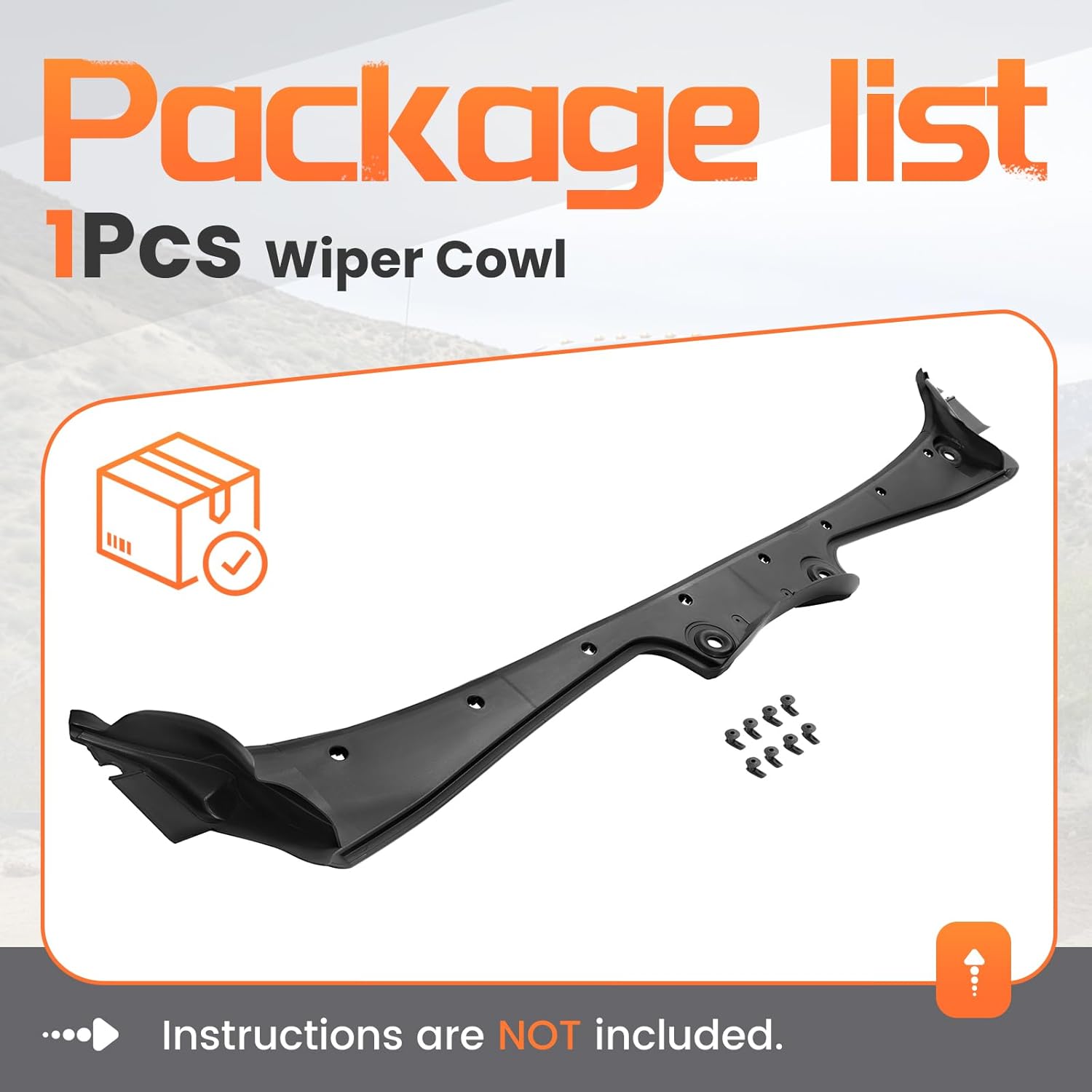 Windshield Wiper Cowl Panel Grille Compatible with 2004-2010 BMW 525i/xi 528i/xi 530i/xi 535i/xi 545i 550i M5 Replace for 51717027083 Air Inlet Window Cover