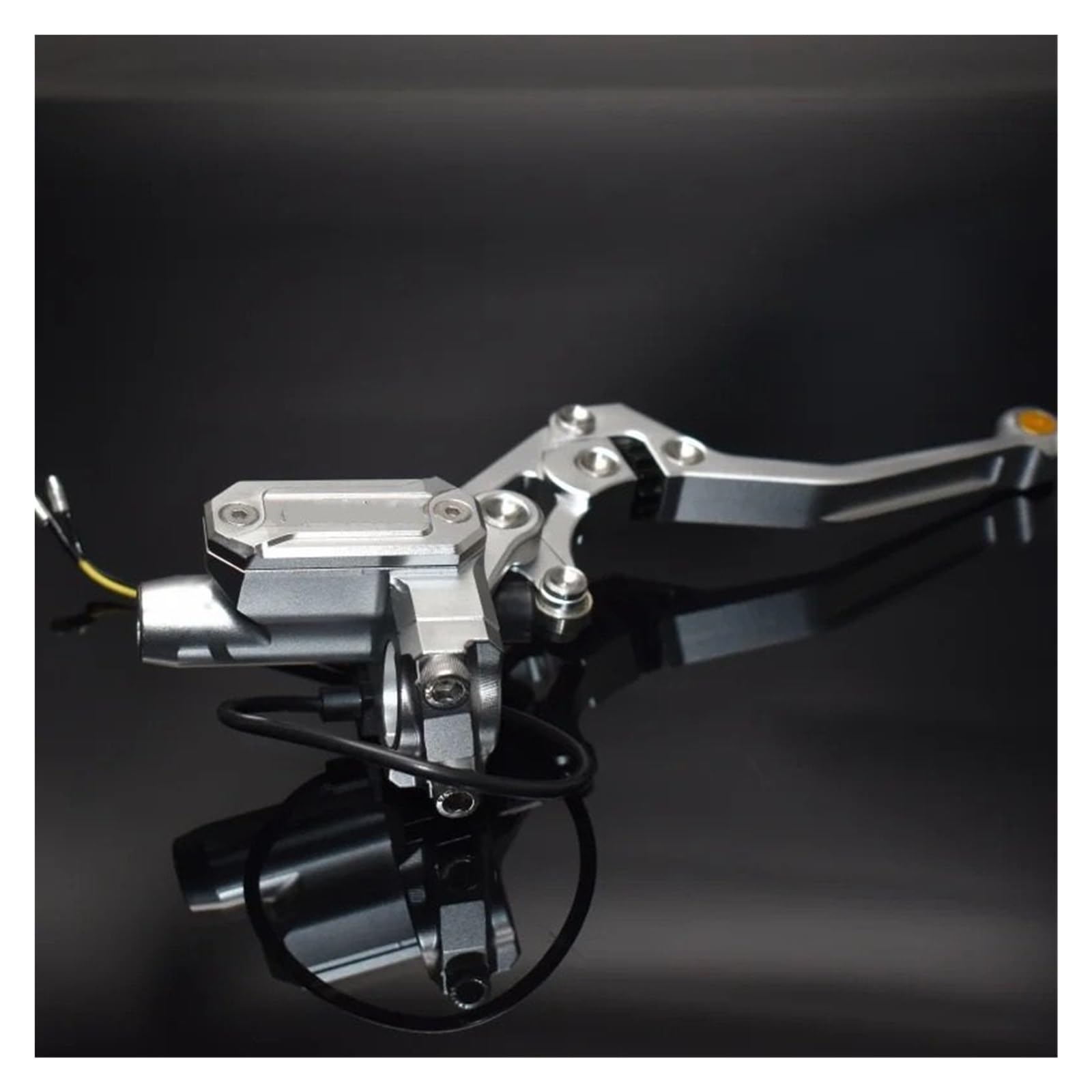 HGATSFGD Piston Brake Master Cylinder Hydraulic Clutch Fit for Honda Fit for Yamaha Fit for Kawasaki Fit for Suzuki Brake Handle Motorbike Brake Levers(L Silver)