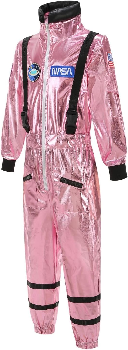 Kids Astronaut Costume Nasa Space Pilot Jumpsuit Boys Girls Halloween Cosplay Outfit Birthday Gifts - Image 2