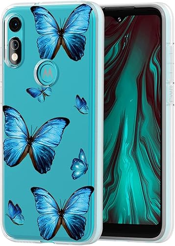 Miniatura 4 de Yerebel - Funda para Moto E 2020, Motorola E 2020, funda de silicona transparente, flexible, carcasa de silicona para Motorola Moto E 2020 (mariposa
