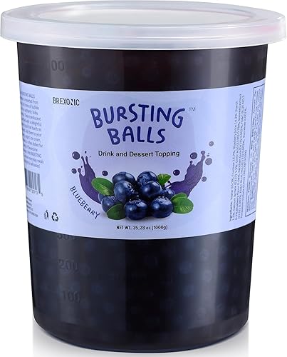 Miniatura 8 de BREXONIC Boba Pearls, Peach Popping Bursting Boba, perlas de tapioca para té de burbujas (melocotón, 1 libra, 1 paquete)