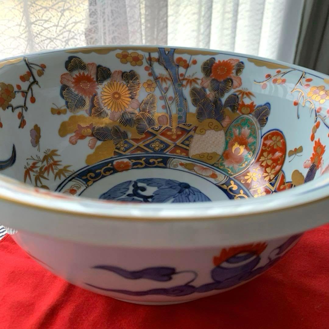 値下応談 有田焼 大鉢 庫山窯 金彩 桜・ザクロ・鳳凰 有田焼 吾山窯