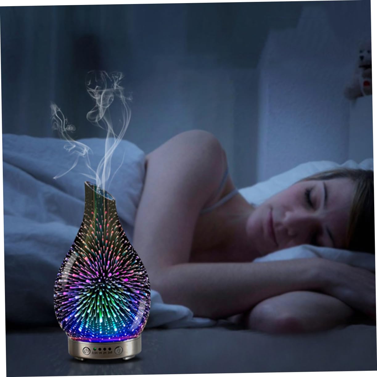 Veemoon Humidificador Seguro Capacidad Menor a 1 L sin Agua ni Electricidad de Vidrio Púrpura Difusor de Aroma para Salones y Dormitorios