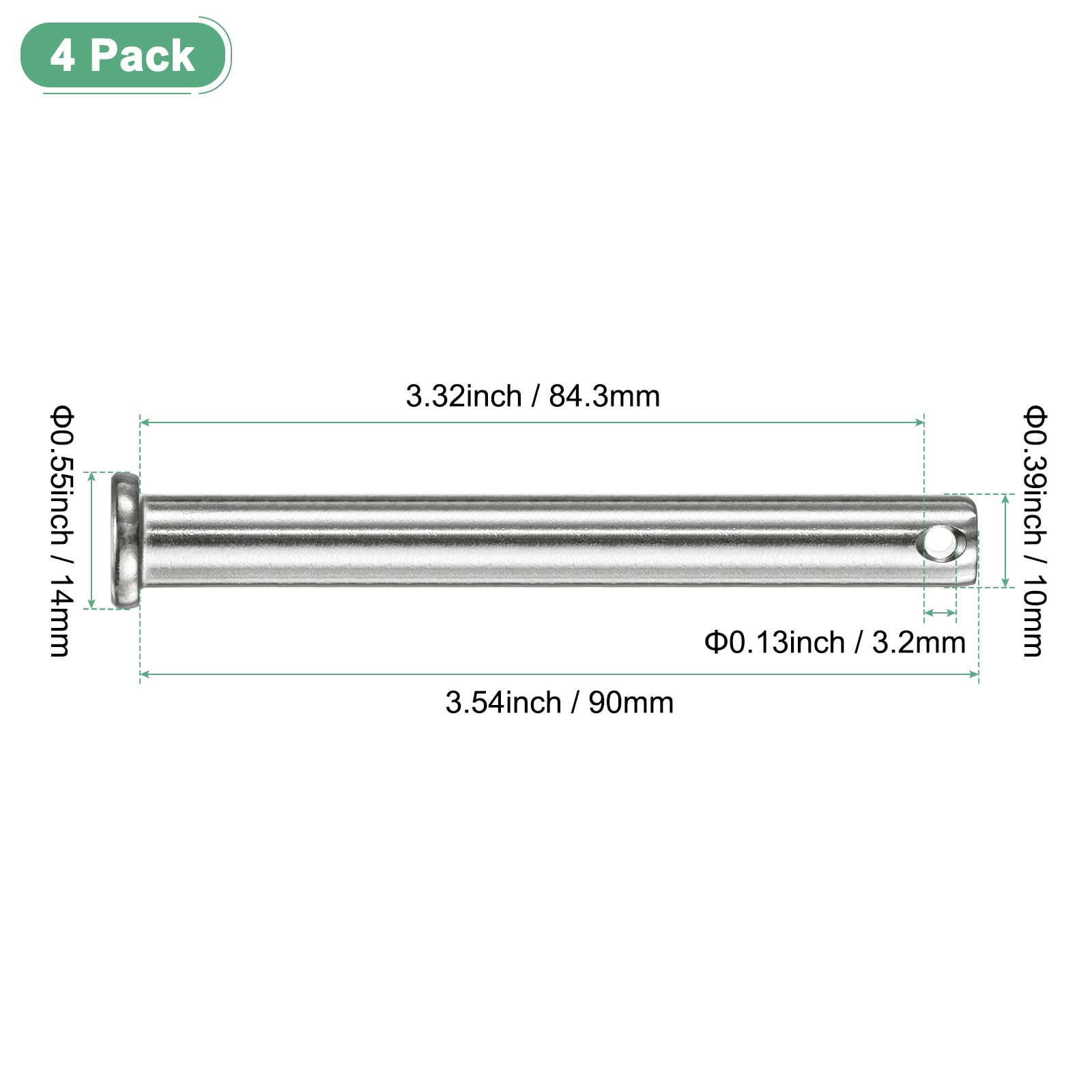 M METERXITY 4-Pack Single Hole Clevis Pins - Image 3