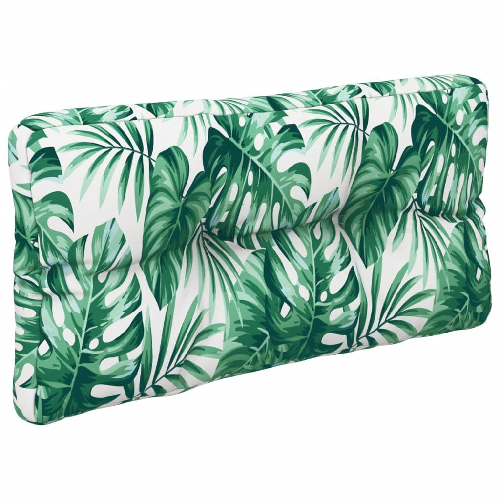 Juego de 2 cojines para palé, diseño de hojas, de poliéster, impermeable, 80 x 80 x 12 cm, cojín de respaldo acolchado de 80 x 40 x 12 cm, para jardín, balcón, terraza, salón, oficina