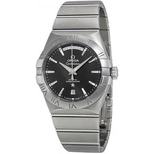 Omega Constellation Day Date Automatic Black Dial Stainless Steel Mens Watch 123.10.38.22.01.001