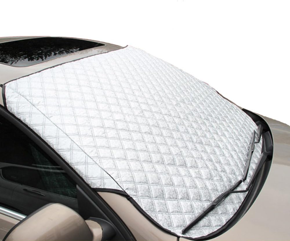 MAX-ELF Car Sunshade Windshield Snow Cover Window Sun Shade for Truck Van SUV Visor Keeps Vehicle Cool- Sliver (57.87 x 39.37 Inch)