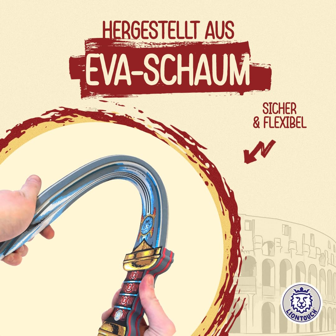 Liontouch - Römisches Legionärsschwert Gladius & Scutum Schild - Für Kinder von 3-8 Jahren | Spielzeug-Set für Jungen für Rollenspiele im antiken Rom | Sicheres Zubehör für Gladiatorenkostüme