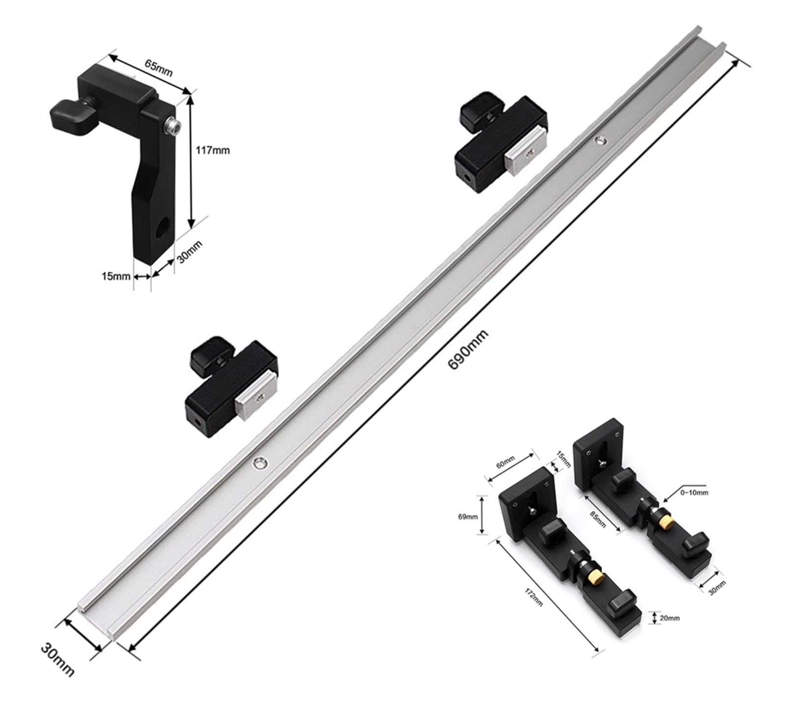Enrutador de madera Base de inmersión Elevador de enrutador con enrutador de aluminio Herramientas de grabado para carpintería Placa de inserción de mesa para motores de 65 mm de diámetro Herramient
