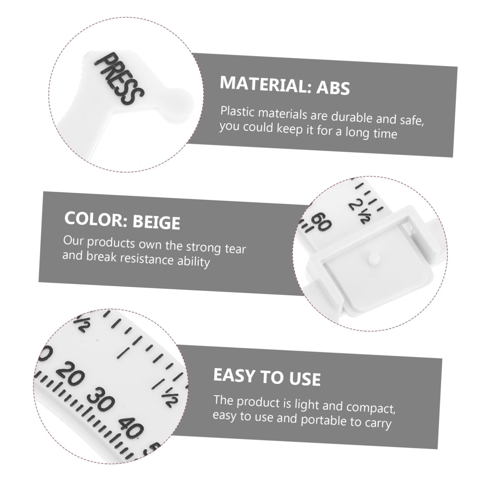 FOMIYES 2Pcs Caliper Measure Device for Men and Women Fat Caliper with Centimeter and Scale Accurate Body Measuring Tool for Fitness Tracking