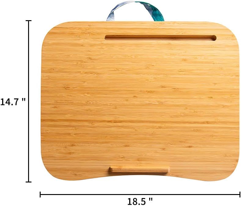 Exсluѕіvе Dіѕсоunt 🔥 Lap Desk with Phone Holder and Devide Ledge, Natural Bamboo Table, Fits 15.6 inch Laptops (18.5'' x 14.7'' Surface, Blue Flowers) Blасk Frіdау 🔥 Lap Desk with Phone Holder and Devide Ledge, Natural Bamboo Table, Fits 15.6 inch Laptops (18.5'' x 14.7'' Surface, Blue Flowers)