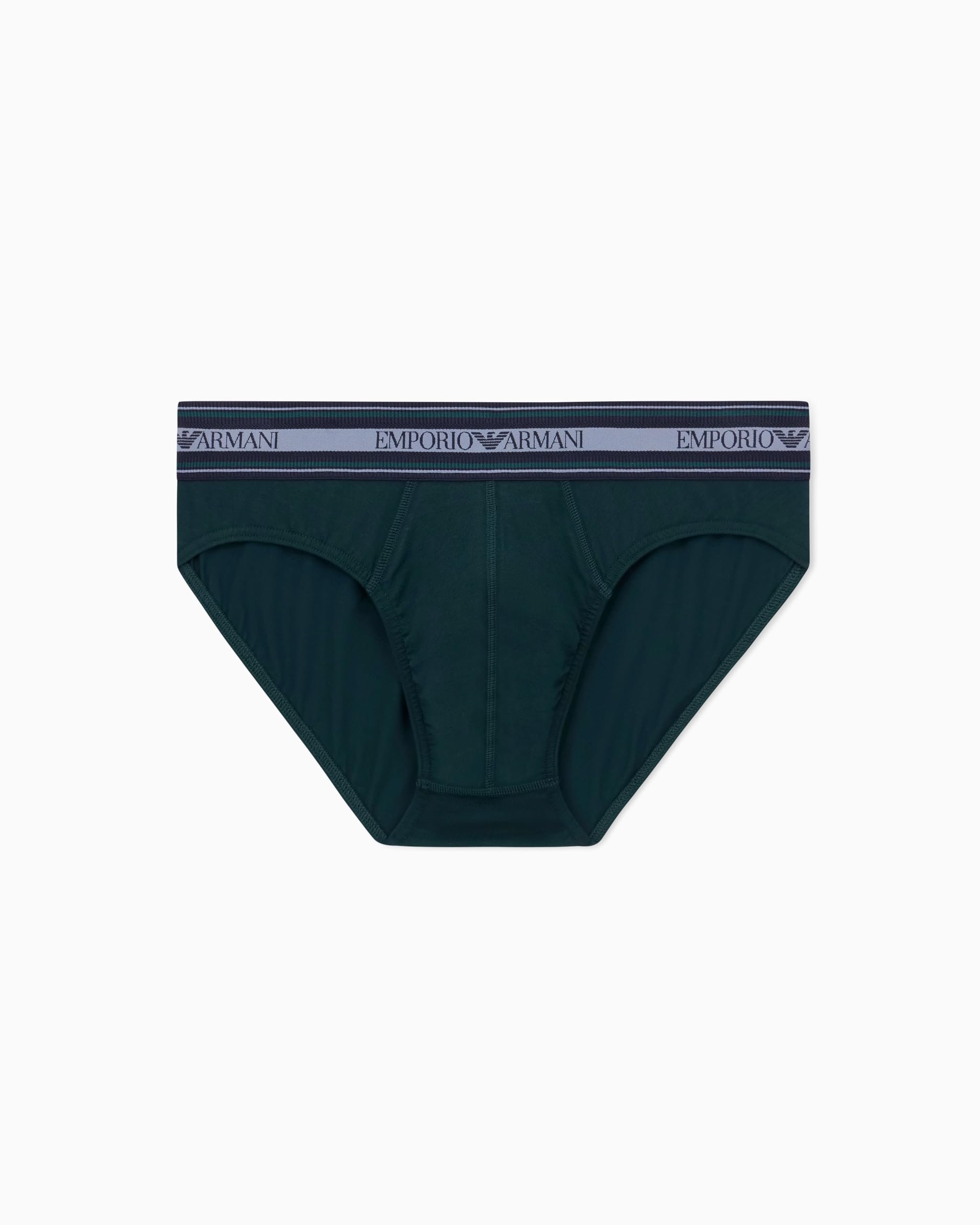 Emporio Armani Man's Textured Elastic Brief Green M