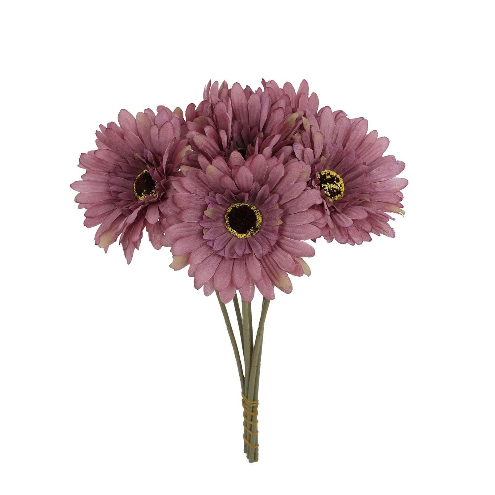 matumou 6 Bundles Artificial Gerbera Flowers with Stems Fake Wildflower Bouquet for Wedding Party Table Centerpiece Indoor Home Vase