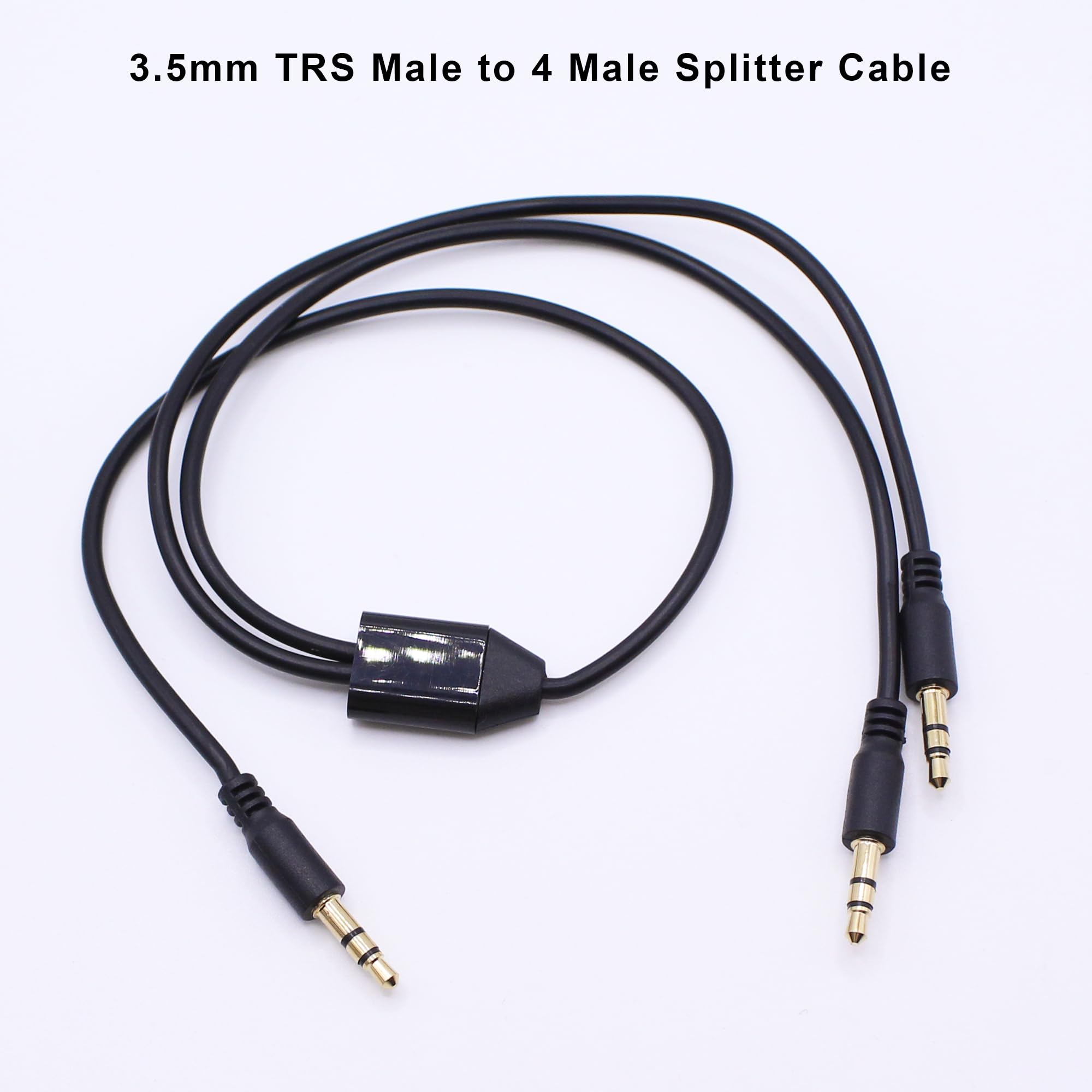 Cavo splitter per cuffie da 3,5 mm, da 1 a 2 vie, 3,5 mm, TRS a 3 poli placcato oro maschio a 2 maschio, cavo audio per computer, altoparlanti, MP3, auricolari (0,5 m)