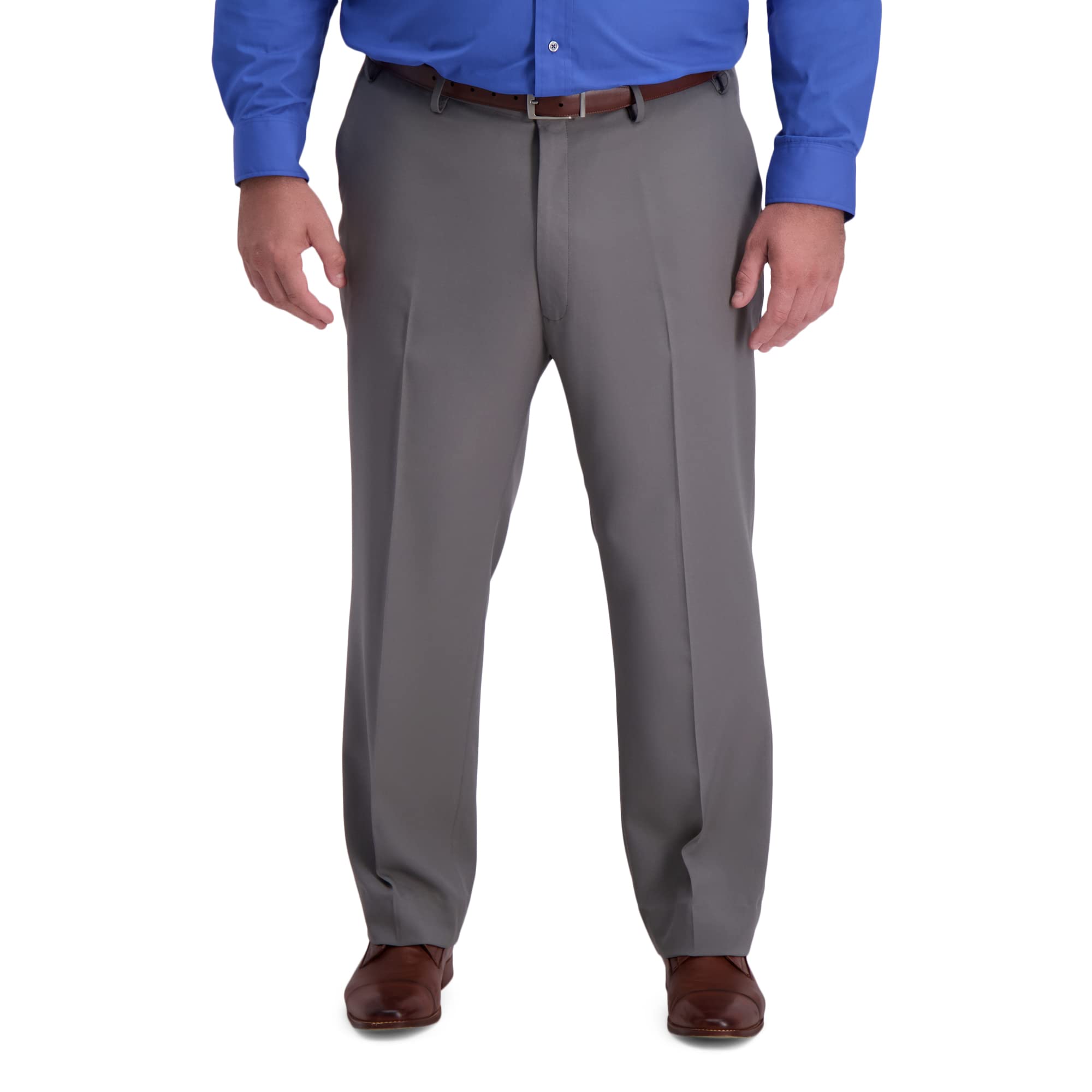Haggar Mens The Active Series Straight Fit Flat Front Dress Pant Regular and Big Tall Sizes