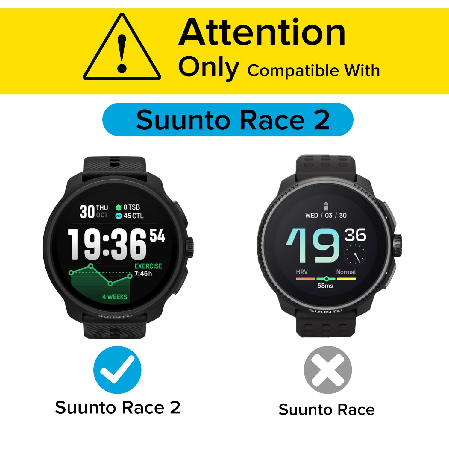iVoler 4 Pezzi Vetro Temperato per Suunto Race 2, Pellicola Protettiva Protezione Schermo Anti Graffio, Durezza 9H, Anti-Impronte, HD Chiaro, Senza Bolle