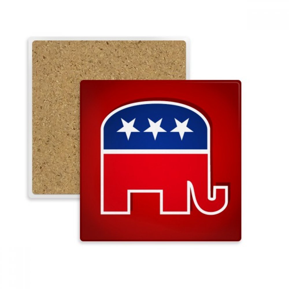 Dessous de verre éléphant républicain absorbant anti-tache pour table et bureau