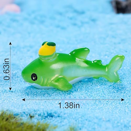 Miniatura 6 de 20 mini figuras de océano, mini figuras de resina con temática oceánica, adornos de acuario, pequeños animales de resina de micropaisaje para