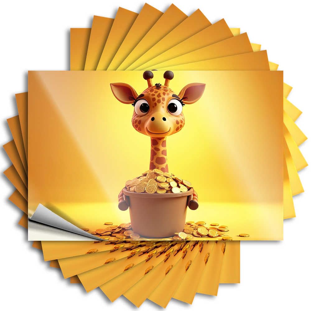 Farmhouse Bottle Tattoo | Golden Giraffe Savings Bucket Affirmation Durable Vinyl Sticker Easy Apply for Tiki(12X18CM)