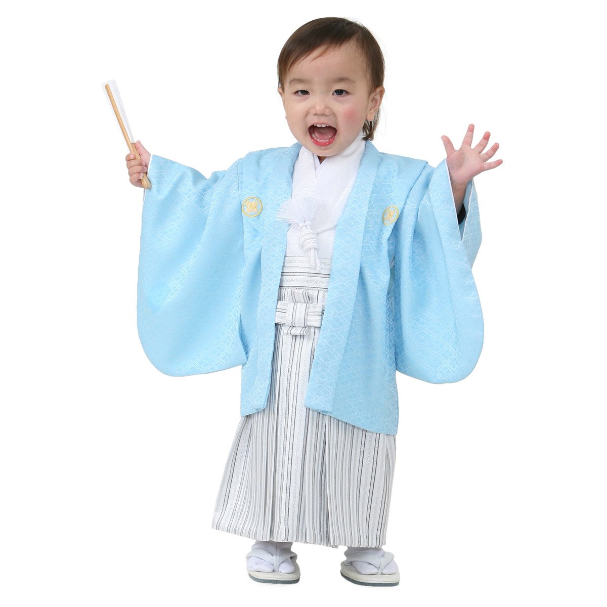 Amazon.co.jp: [京のみやび]男の子ベビー着物セット 羽織袴 1才(70 