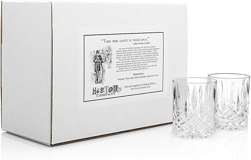 Miniatura 4 de HISTORY COMPANY Men's Bar at the Astor Crystal - Vaso de whisky  El mejor regalo para los amantes del bourbon  Juego de 2 vasos de lujo a la antigua