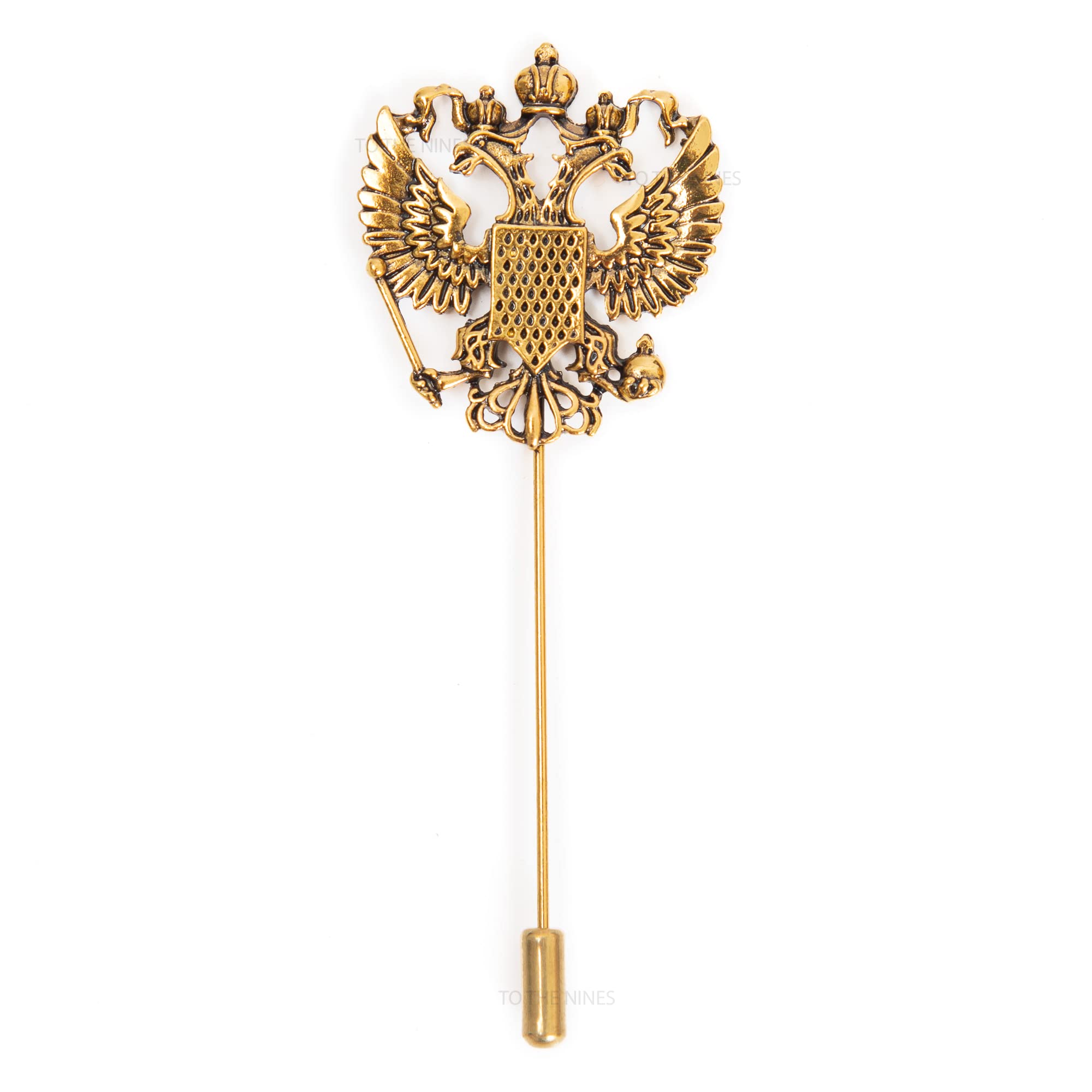To The NinesAntique Golden Double Headed Eagle Lapel Pin