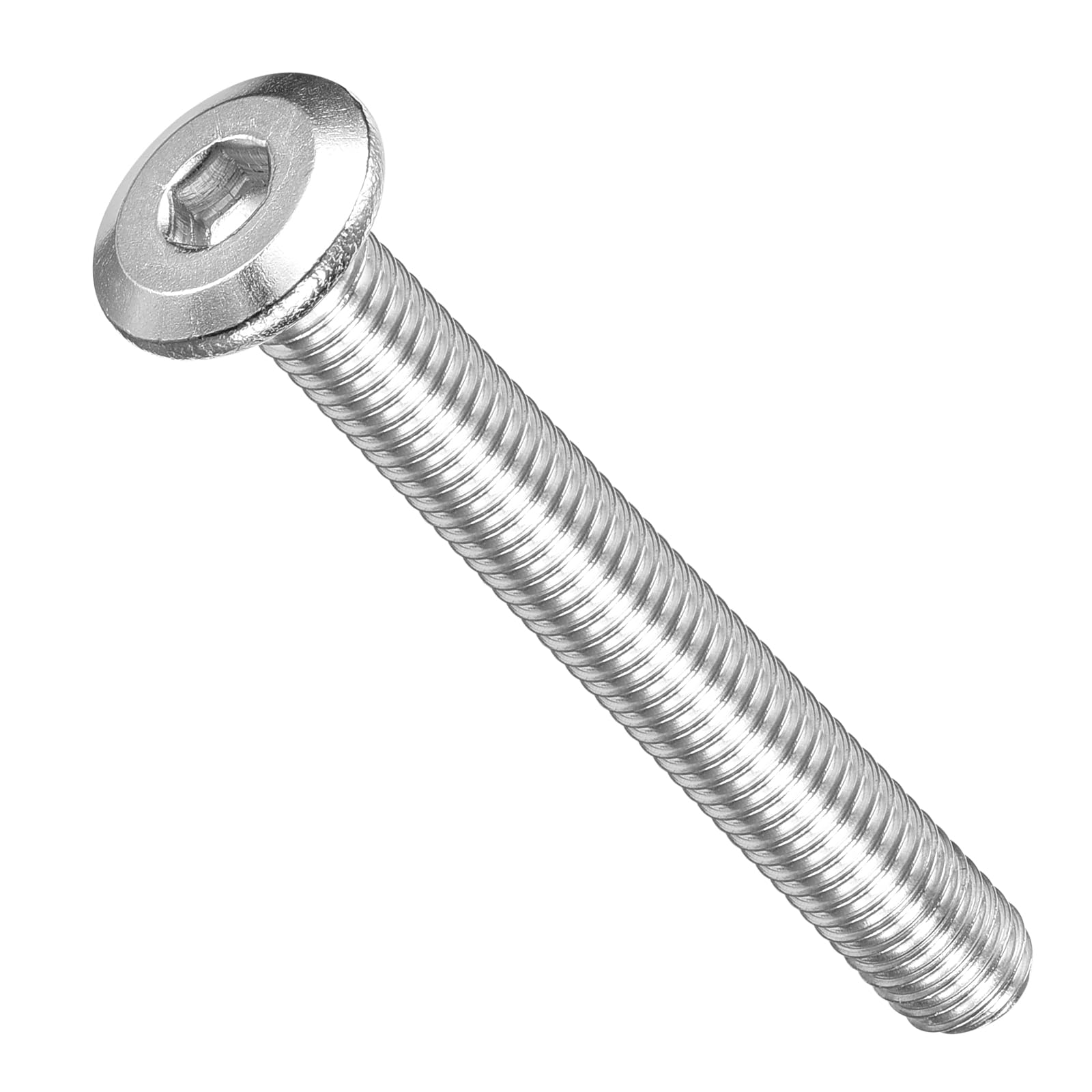 METALLIXITY Flat Head Hex Socket Cap Screws Bolts(M5-0.8x40) 30Pcs, 304 Stainless Steel Hex Socket Furniture Bolts Screws