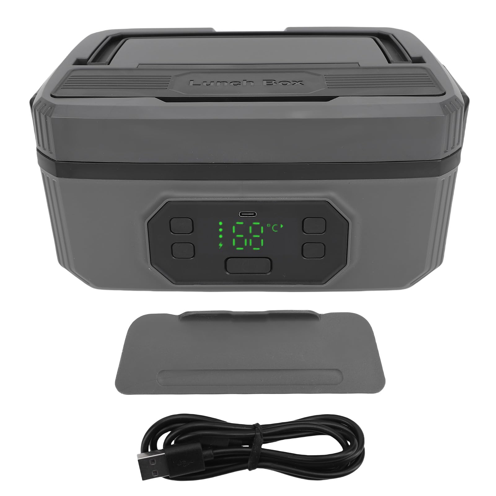 Fockety fiambreras Eléctrica para Adultos, Inalámbrica de 50 W y 1,6 L, Calentador de Comida Portátil Alimentado por Batería, fiambreras Térmica de Acero Inoxidable (1600 ml)