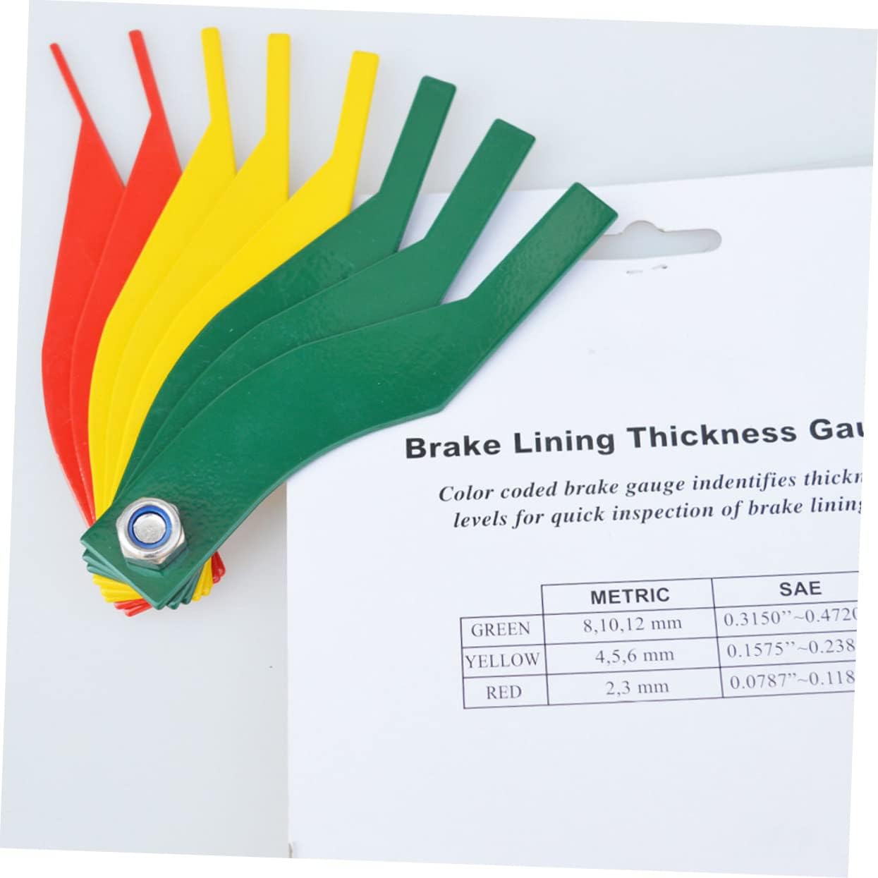 Car Brake Pad Measuring Instrument Metal Scale Brake Pad Measuring Ruler Disc Brake Pad Gauge Easy to Use