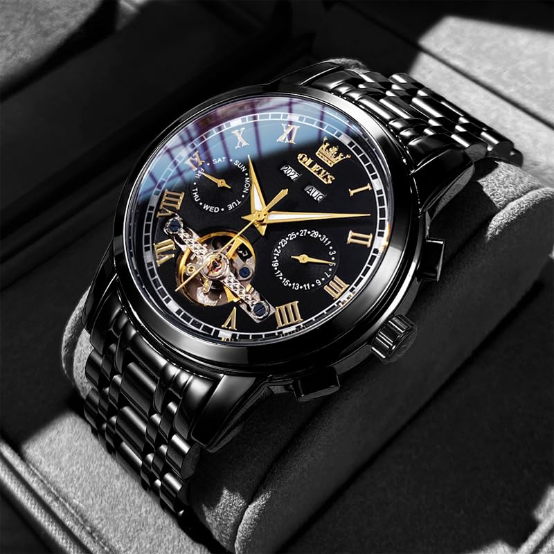 Image of OLEVS Watches for Men Stainless Steel Business Dress Large Easy to Read Analog Watch Waterproof Luminous Casual Luxury Men Watch