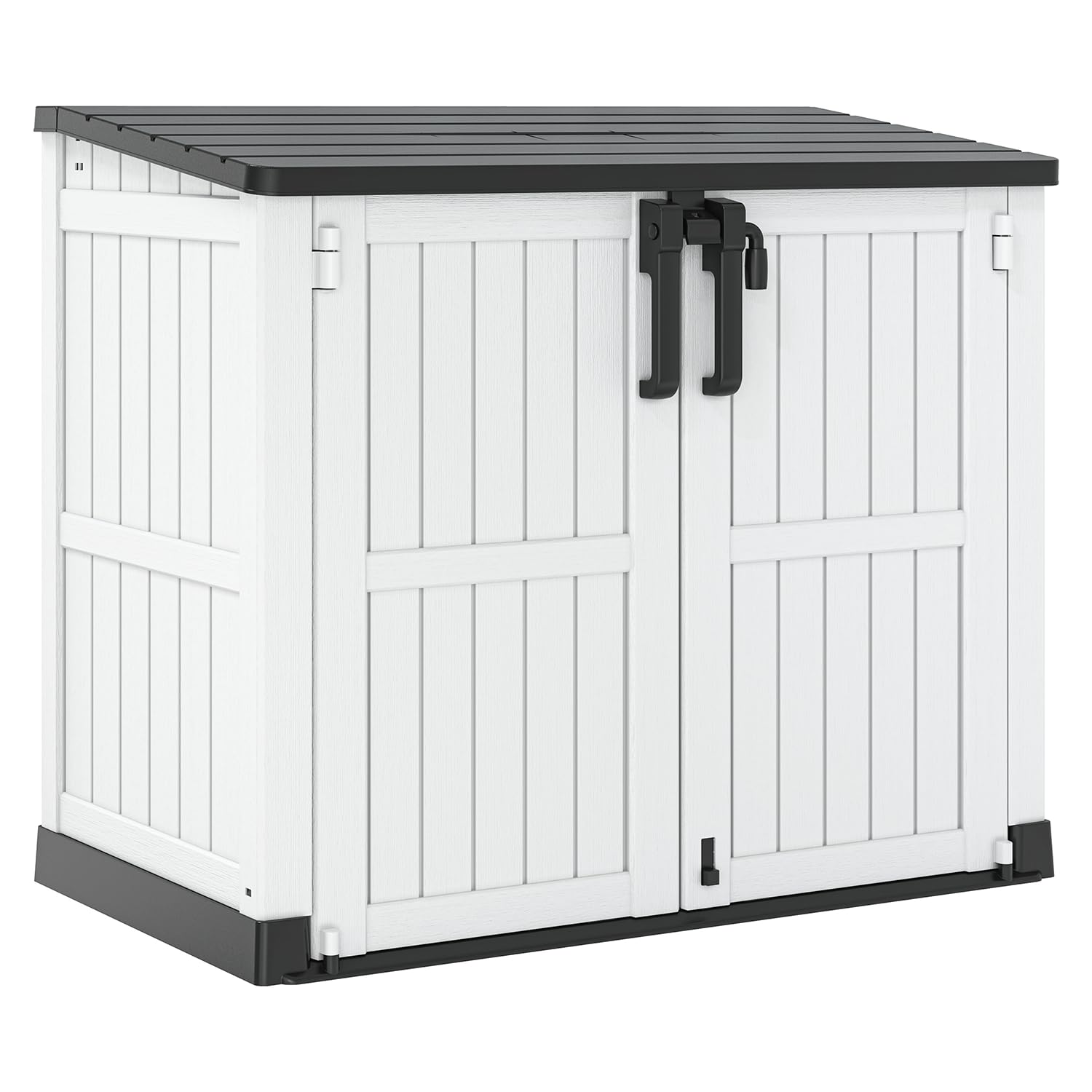 LHBGOOutdoor Resin Storage Shed 34 Cu. Ft. Garden Storage Extra Large Capacity Weather Resistant Storage Box, Lockable Resin Waterproof Shed for Bike, Garbage Cans, Lawnmowe, Garden Tools