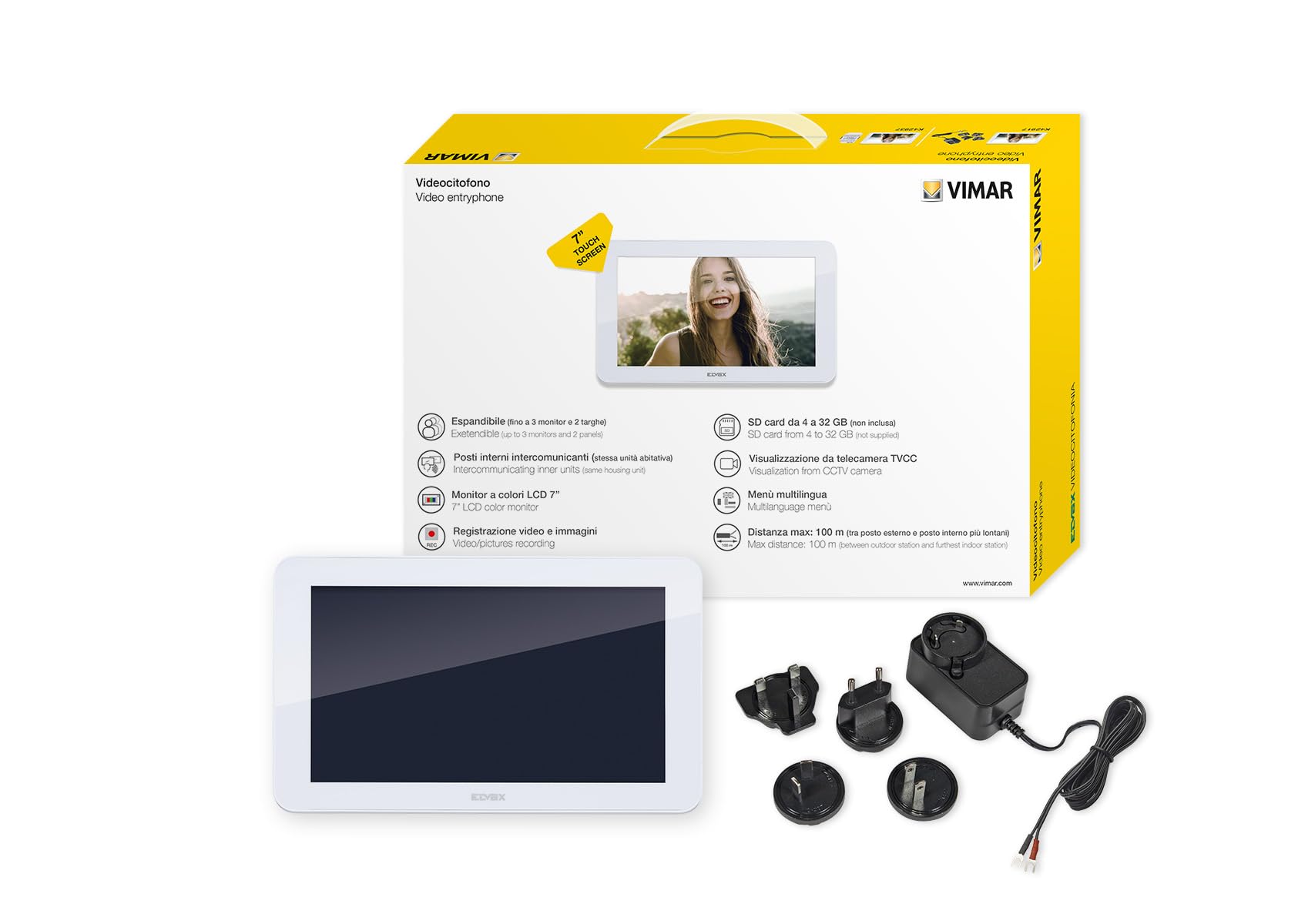 VIMAR K42917 monitor touch supplementare per videocitofono alim. multispina