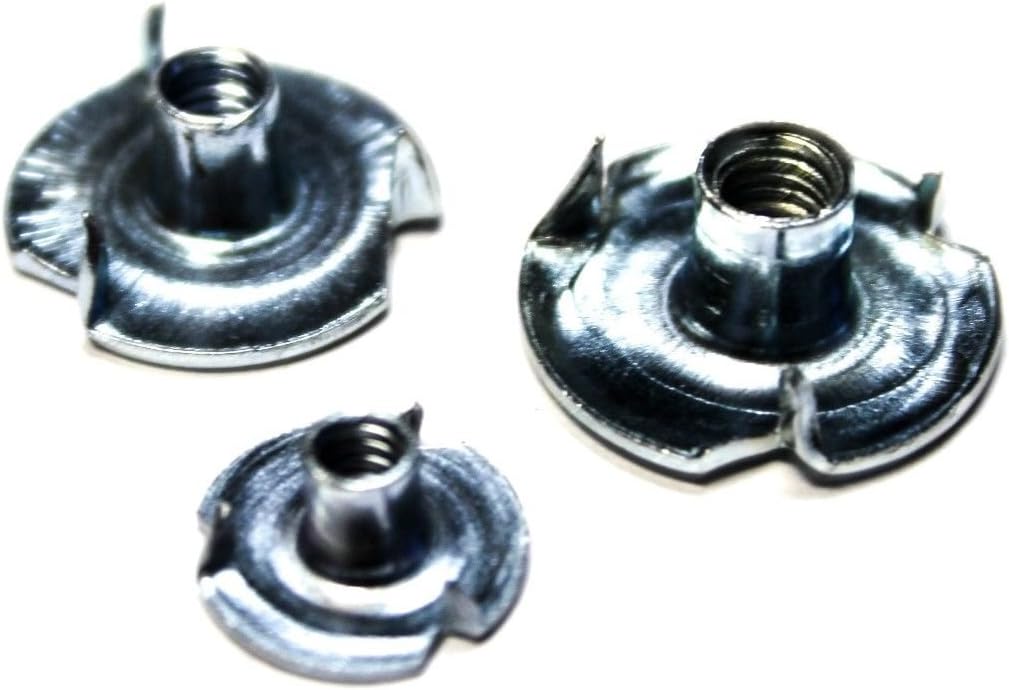 (100) #6-32 x 1/4" -3 PRONG- TEE NUTS (T Nuts) ZINC