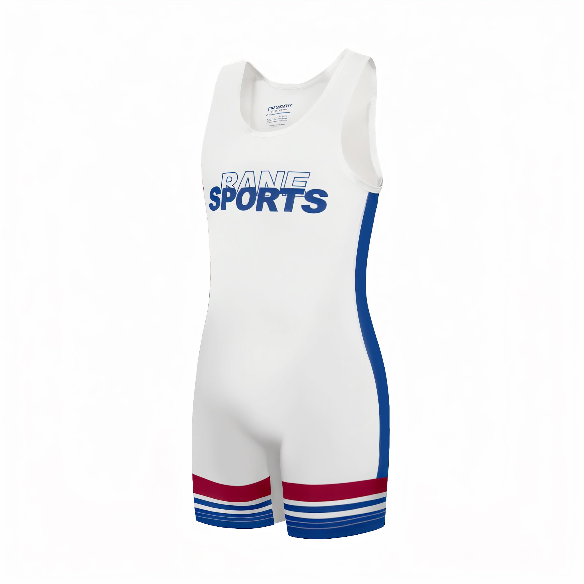 Rane Sports Men's Wrestling Singlets Athletic Supporters Tight Slim Fit Sport Bodysuit Sleeveless Wrestling Leotard Jumpsuits Weightlifting Clothes White side Blue XL