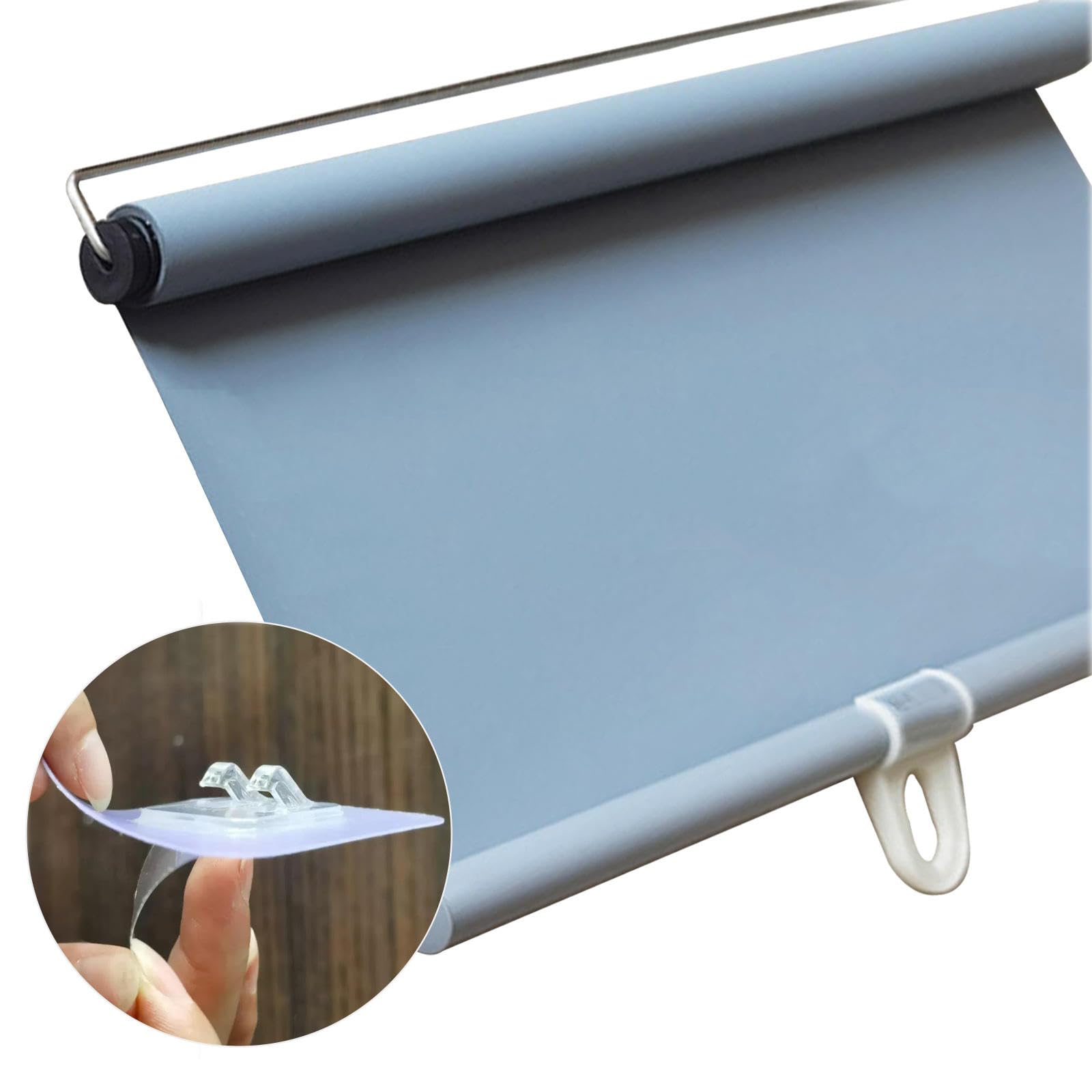 Wysuwany kubek ssący o szerokości 32–150 cm do wewnątrz, wałek chroniący przed słońcem Bli do sypialni i balkonów, szary, 90 x 150 cm (35,4 x 59 cali)