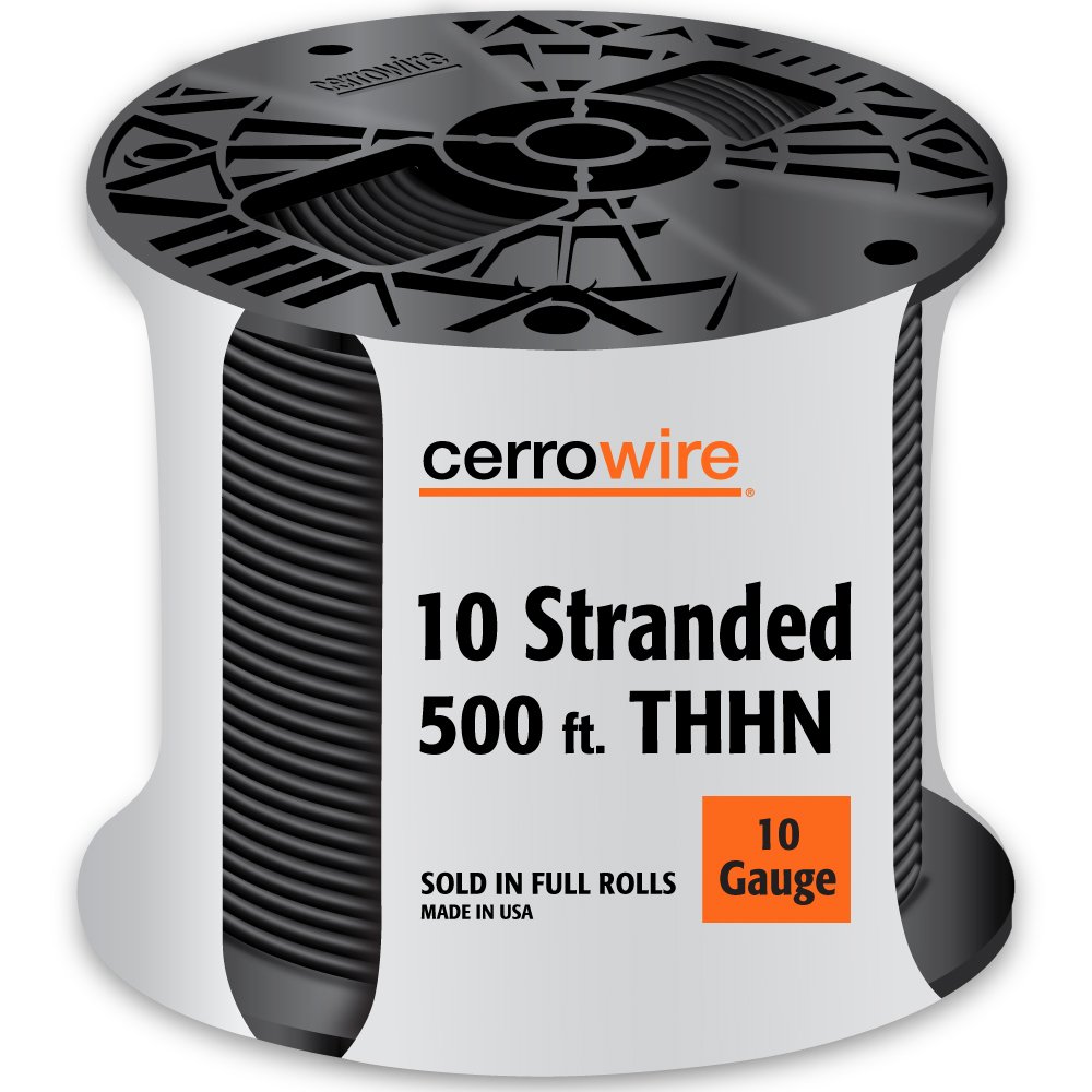 Cerro 112-3871J 500-Feet 10-Gauge Stranded THHN, Black