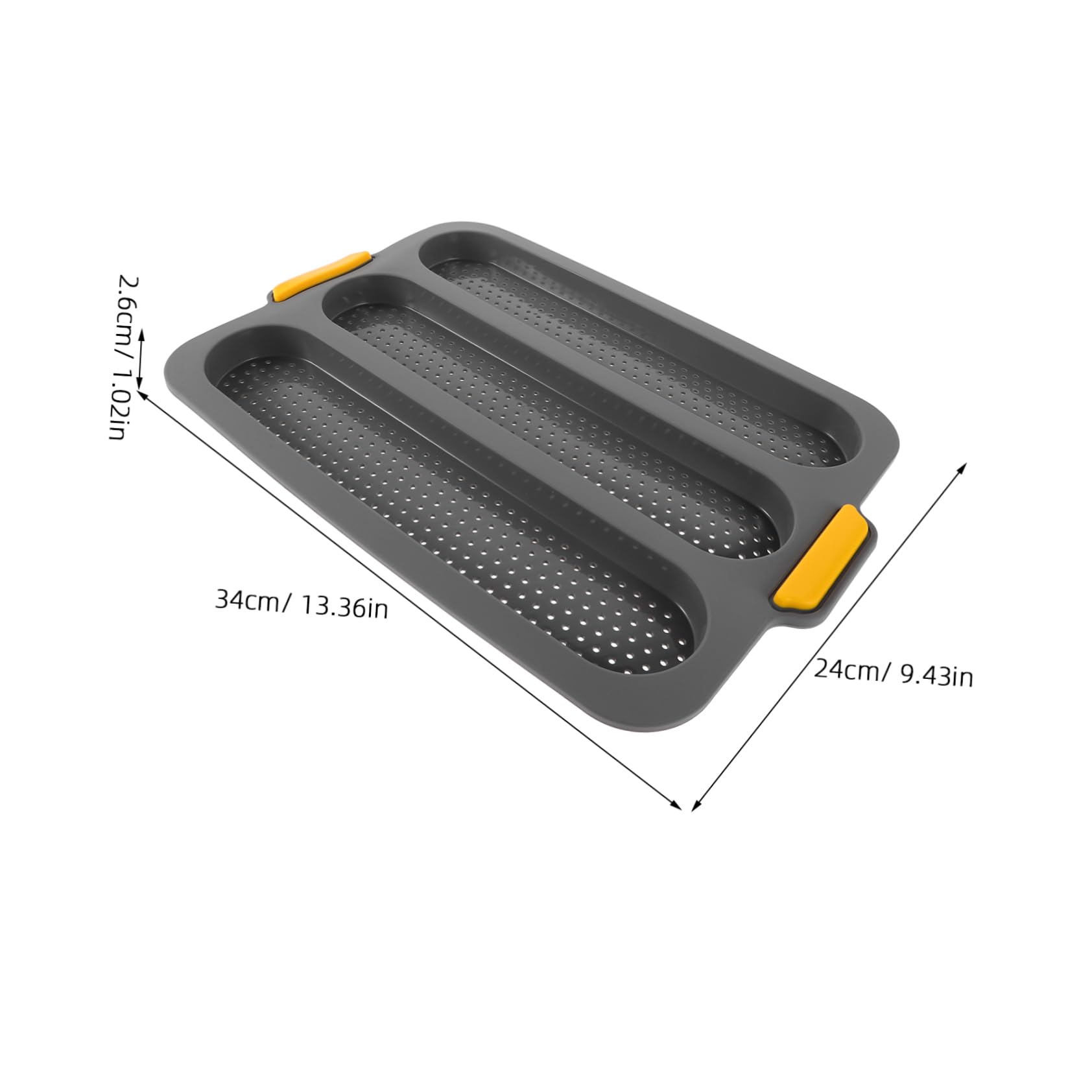 Cabilock Non Stick Baking Tray for Homemade Baguettes Hot Dog Buns Sub Food Grade Silicone Flexible Design for Effortless Cleaning Enhanced Air Circulation