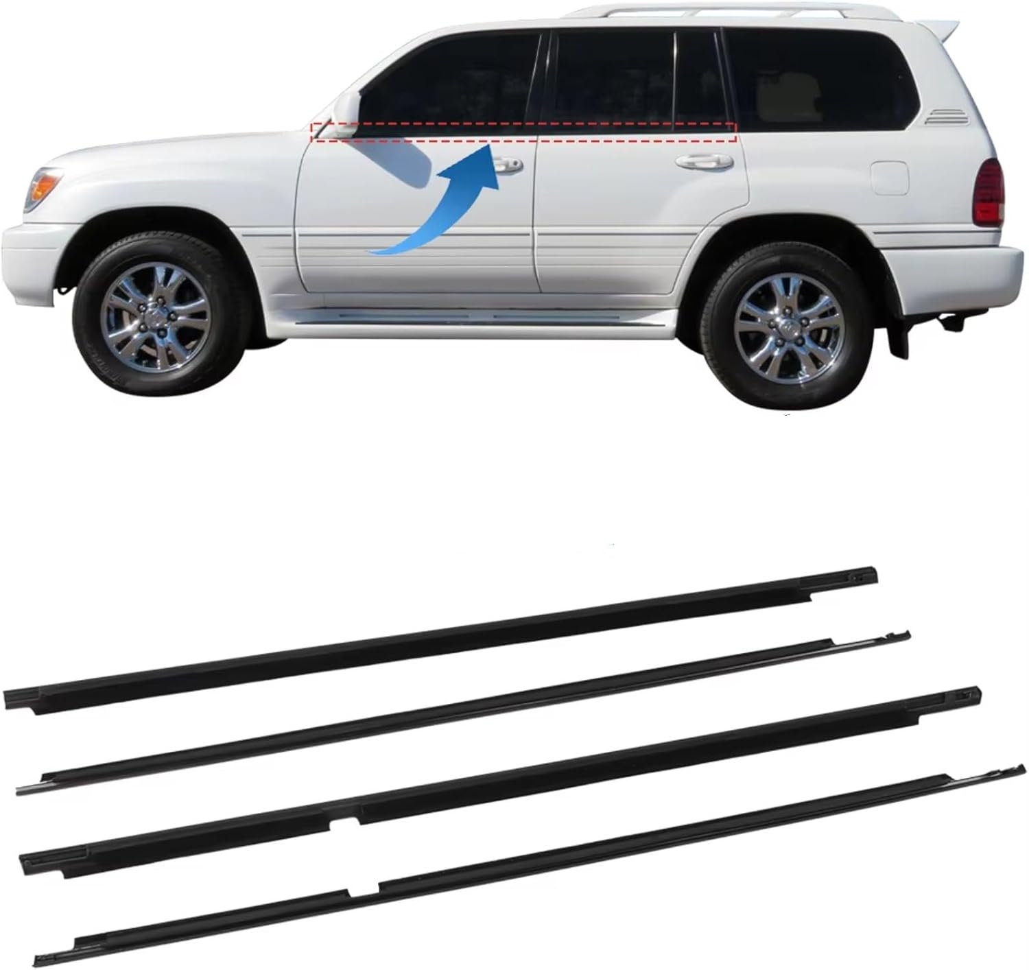 車のサンルーフのシーリング Compatible With For LX470 1998-2007 4ピース ウェザーストリップ ド