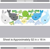 Vista 2 de Sealife - Kit de calcomanías para pared, diseño de narval y ballena Chromantics